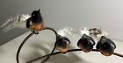 Blown Glass clip on birds Christmas ornaments With Feathers Set Of 4 Preowned