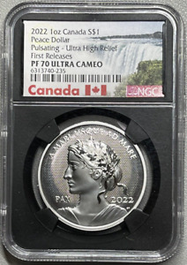 2022 CANADA PULSATING PEACE DOLLAR NGC PF70 ULTRA HIGH RELIEF - Black Core