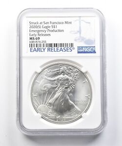 MS69 2020-(S) American Silver Eagle - Early Releases - Graded NGC *444