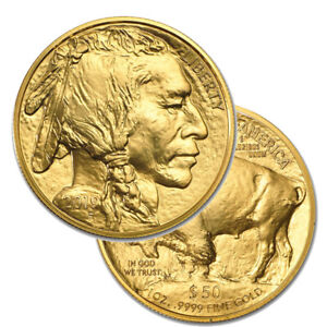 1 Gold American buffalo 1 Troy oz .9999 Fine Gold  $50 US Mint Random Year Coin