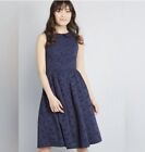 Modcloth Dress Size 22 Floral Eyelet Peter Pan Collar Pinup lined sleeveless