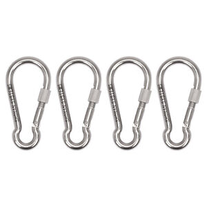 3.1 Inch Carabiner Clips- Stainless Steel Spring Snap Hook, 4 Pcs 400 Lbs