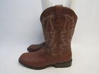 Roper Brand Mens Size 11.5 D Brown Leather Embossed Ostrich Western Cowboy Boots