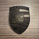 Refinished BLACK Custom Porsche Hood Crest Emblem Badge fits ALL popular models