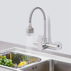 Commercial Wall Mount Faucet Sprayer Center Kitchen Sink Faucet Stainless Steel