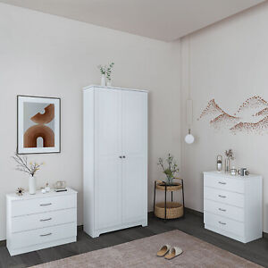 NEW White Bedroom Furniture Sets Dresser Nightstand Chest Dresser Wardrobes Set