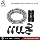 10AN AN10 Stainless Steel PTFE Fuel Line 20FT 10 Fitting Hose Kit Black