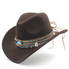 Fashion Cute Kids Boy Girl Western Wool Wide Brim Cowboy Hat Winter Clothing Cap