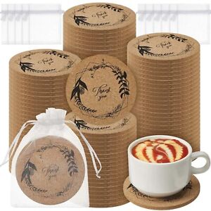 New Listing50 Pcs Wedding Favors for Guests Round Cork Coasters Absorbent Cork Mat with ...