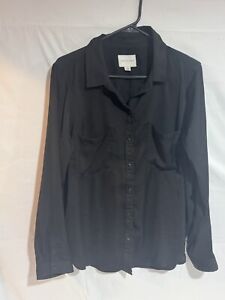 American Eagle Sheer Button Up Blouse Womens Size Large Long-Sleeve Shirt
