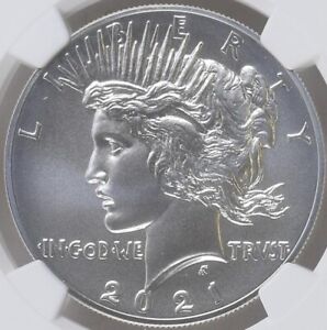 2021 PEACE DOLLAR NGC MS70 HIGH RELIEF  w/COA Absolutely Flawless