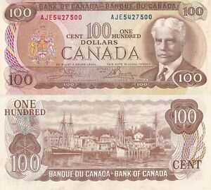 Canada 100 Dollars 1975 P BC-52b UNC