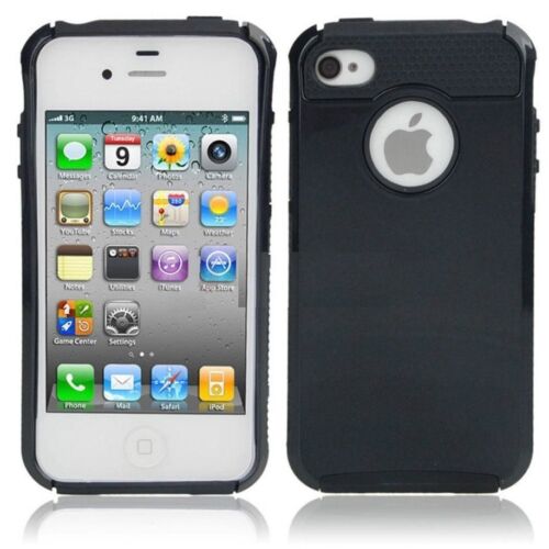 Premium Black Rugged Shockproof Heavy Duty Hybrid Hard Case for iphone 4 4th 4s