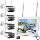 Solar Battery Powered Wireless Security Camera System WiFi IP Outdoor Home Audio