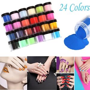 24 Colors Nail Art Powder Professional Acrylic UV Gel Kit Nail Art  Nail Liquid