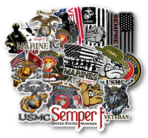 USMC Marine Corps Veterans Stickers - Patriotic Stickers for Cars, Laptop, other