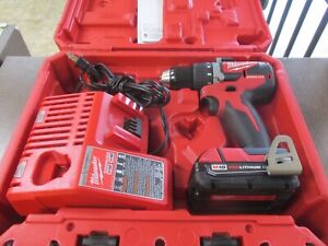 Milwaukee 2801-20 Brushless 1/2 in Drill w/ 2.0Ah M18 Battery, M12 M18 Charger