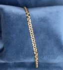 🔥HOT!🔥Beautiful Vintage 14K Solid GOLD Figure 8 Fancy Link Chain Bracelet