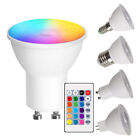 1-6pack RGB LED Light Bulb E14 E26 E27 GU10 MR16 Colors Changing Dimmable Lamps