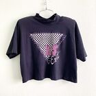 VINTAGE SINGLE STITCH strong shoulder pads graphic tee crop top shirt size M