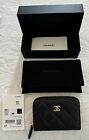 Chanel Caviar Quilted Classic Zipped Coin Purse Black With Gold Hardware