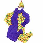 Vintage Rubie's Clown Costume Jumpsuit Purple Polka Dots One Size USA Made