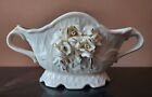 Off White Diamond Pattern Porcelain Vase With Flowers
