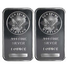 Lot of 2 - 1 Troy oz Sunshine Mint .999 Fine Silver Bar Mint Mark SI Sealed