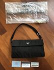 PRADA Tessuto Sport Nylon RARE Shape Shoulder Bag Purse BLACK Vintage 90s Y2K