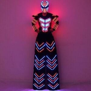 LED Robot Suit Clothes Stilts Walker Luminous Dance Show Party Cosplay Costume