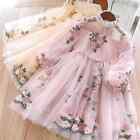 Dress Wedding Party Princess Casual Kids Clothes Lace Long Sleeves Children's