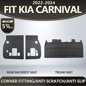 Fit 2022-24 Kia Carnival Trunk Mats Non-Hybrid Models TPE Cargo Liners Cargo Mat (For: 2022 Kia)