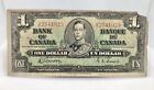Bank of canada 1 dollar banknote 1937