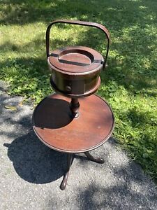 antique handmade art deco wood smoking smoker floor stand ashtray