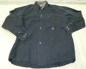 Tommy Hilfiger XL Navy Long Sleeve Button Front Shirt