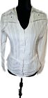 Vtg. Scully Western Shirt Small Cross Studded Frayed Ruffle White French Cuffs