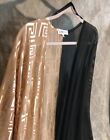 LOVE J duster cardigan womens 2xLARGE peach and black geometric open front sheer