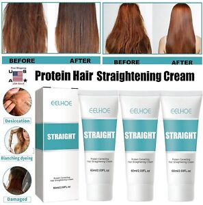3 × Protein Hair Straightening Cream Silk & Gloss Hair Care Hair Collagen Cream