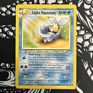 Light Vaporeon - 52/105 - Rare Neo Destiny Set - Pokemon Card - LP