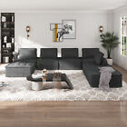 U Shaped Sectional Sofa,Varible Modular Couch for Living Room,Armless Sofa Couch
