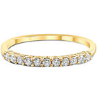 14k Yellow Gold 1/4 Ct Round Diamond Wedding Ring Women's Stackable Prong Band
