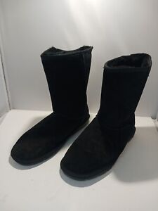 Lamo Mens Black Snow Winter Boots Sheepskin Size 11