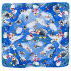 DIDDE FLORAL ANIMALS BLUE SMALL LARGE silk scarf 20/19 in #A128