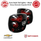 Spyder Euro Style Tail Light Pair Black Red / Clear For Chevy Silverado Stepside (For: 2000 Chevrolet Silverado 1500)