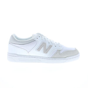 New Balance 480 BB480LKA Mens White Suede Lace Up Lifestyle Sneakers Shoes