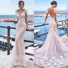 Exquisite Wedding Dresses Lace applique backless Sweetheart Mermaid Bridal gowns