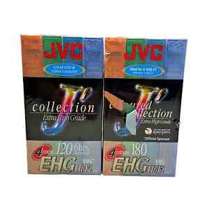 (2) Sets of JVC J' Collection VHS Tapes 120 & 180 - 4 Colors Transparent Sealed