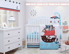 5 Pieces Bumperless Little Pirates Baby Boy Nursery Crib Bedding Sets OptimaBaby