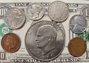 U.S. Coin Starter Lot Collectors Set 7 Coins w/silver
