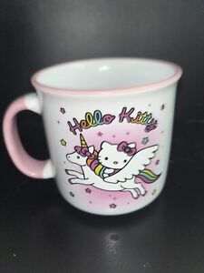 San Rio Hello Kitty Ceramic Mug White/Pink Unicorns/Stars 20oz Brand New